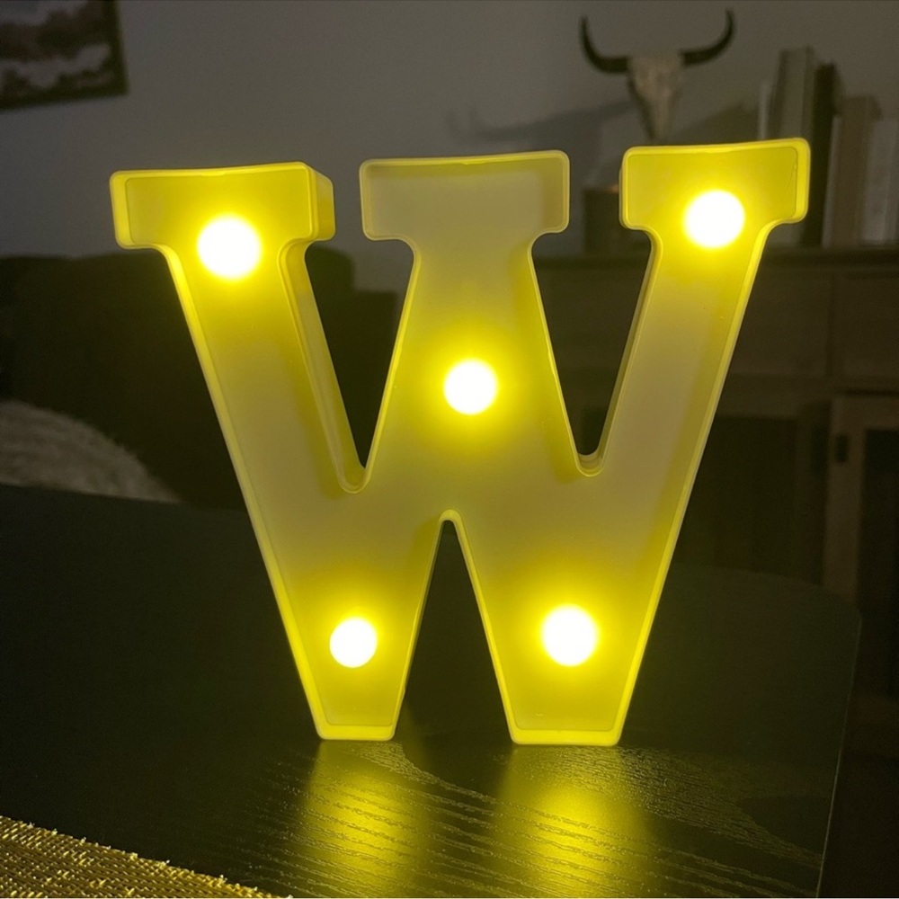 Yellow LED Letter W Marquee Light